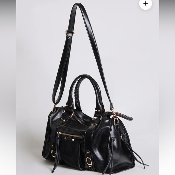 NWT) Black shoulder/satchel/hand bag - Picture 5 of 8